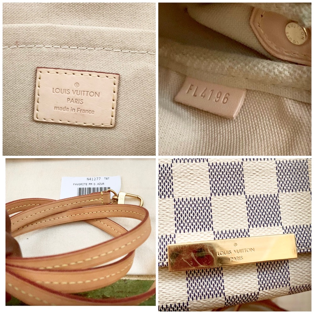 💯LOUIS VUITTON Damier Azur Canvas Favorite PM Bag - Picture 5 of 8